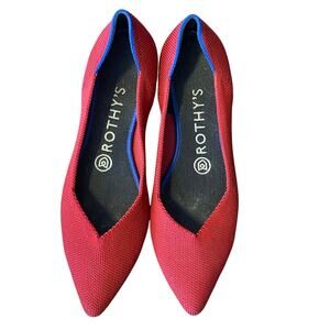 NEW Rothys The Point Chilli Red Women's Flats Size W6.5 Slip On